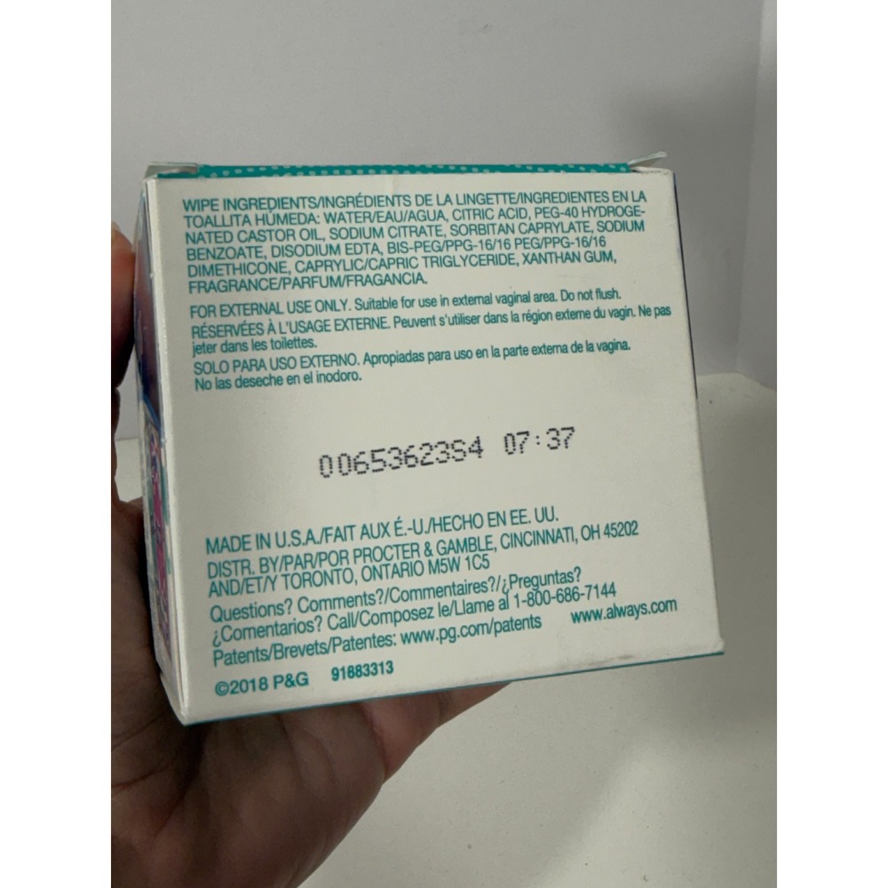 Always Feminine Wipes Fresh Clean 19 Count ONLY Individually Wrapped Wipes-To-Go - Picture 3 of 4